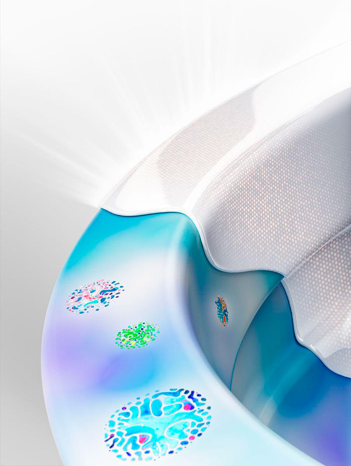 Billedet illustrerer Laufens antibakterielle glasur